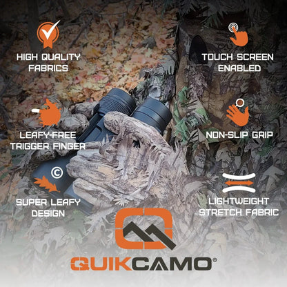 New Leafy Camo Gloves (Mossy Oak and Realtree Fingerless or 