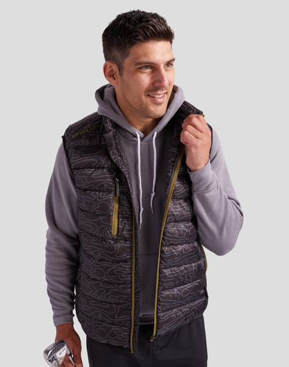 Golf Rhythmic Lines Men's Packable Puffer Vest