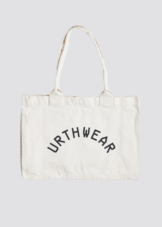 Arch Logo Heavyweight Tote Bag, Oat White by URTHWEAR