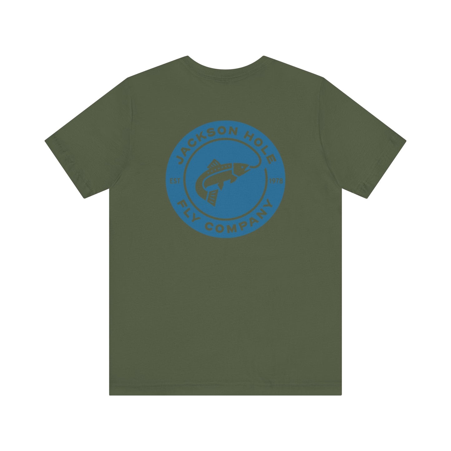 JHFLYCO Circle Badge Tee - Hackle Blue Logo