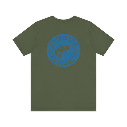 JHFLYCO Circle Badge Tee - Hackle Blue Logo