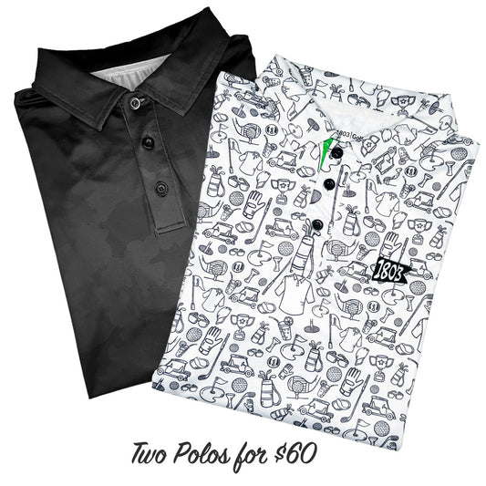 1803 Golf - Midnight Doodles Polo Bundle