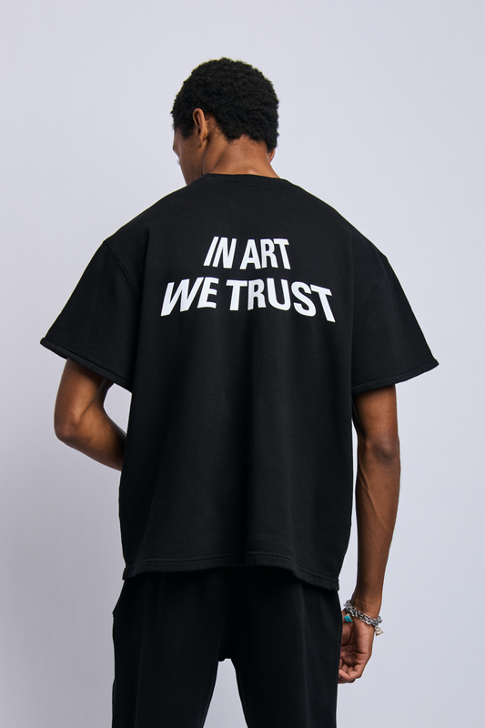 In Art We Trust Cloudfleece Oversized Tee, Super Black by URTHWEAR