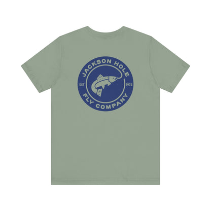JHFLYCO Circle Badge Tee - Peacock Blue Logo