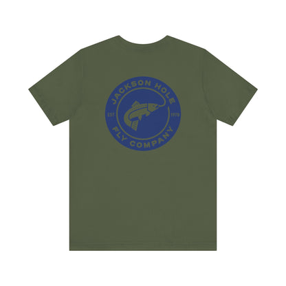 JHFLYCO Circle Badge Tee - Peacock Blue Logo