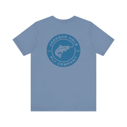 JHFLYCO Circle Badge Tee - Hackle Blue Logo