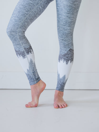 Ash Grey Mountain Yoga Pants by Colorado Threads Clothing