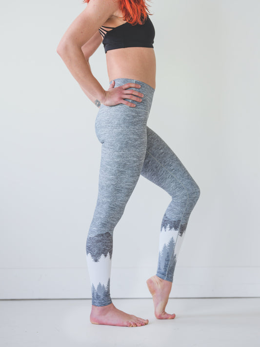 Ash Grey Mountain Yoga Pants by Colorado Threads Clothing