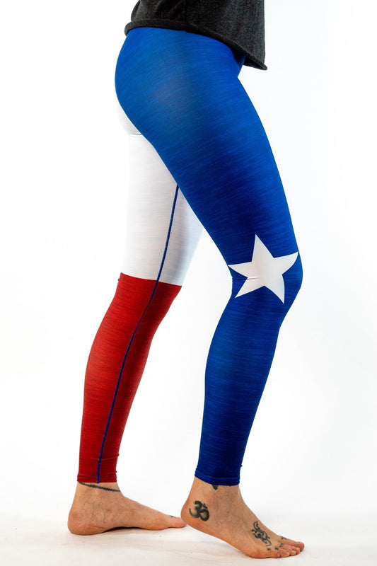 Texas State Pride Flag Yoga Pants *FINAL SALE* by Colorado Threads Clothing