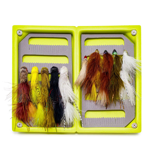 JHFLYCO Assorted Large Streamer Box - accessories, articulated, assorted fly box, Combo Fly Boxes, fly boxes, loaded fly box, Loaded Foam Fly Box, streamers, trout streamers | Jackson Hole Fly Company