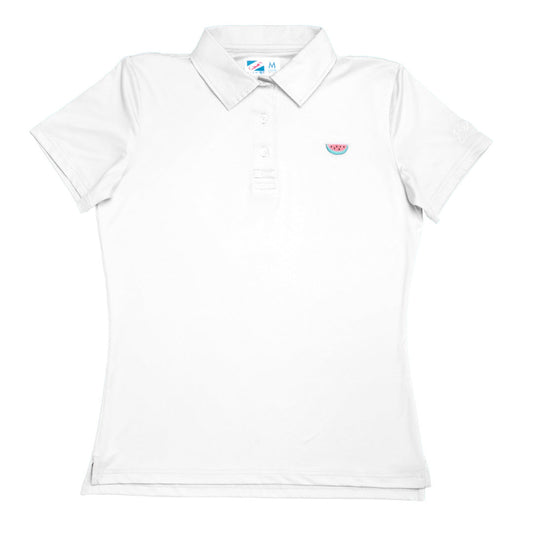 White & Watermelon Women's Polo