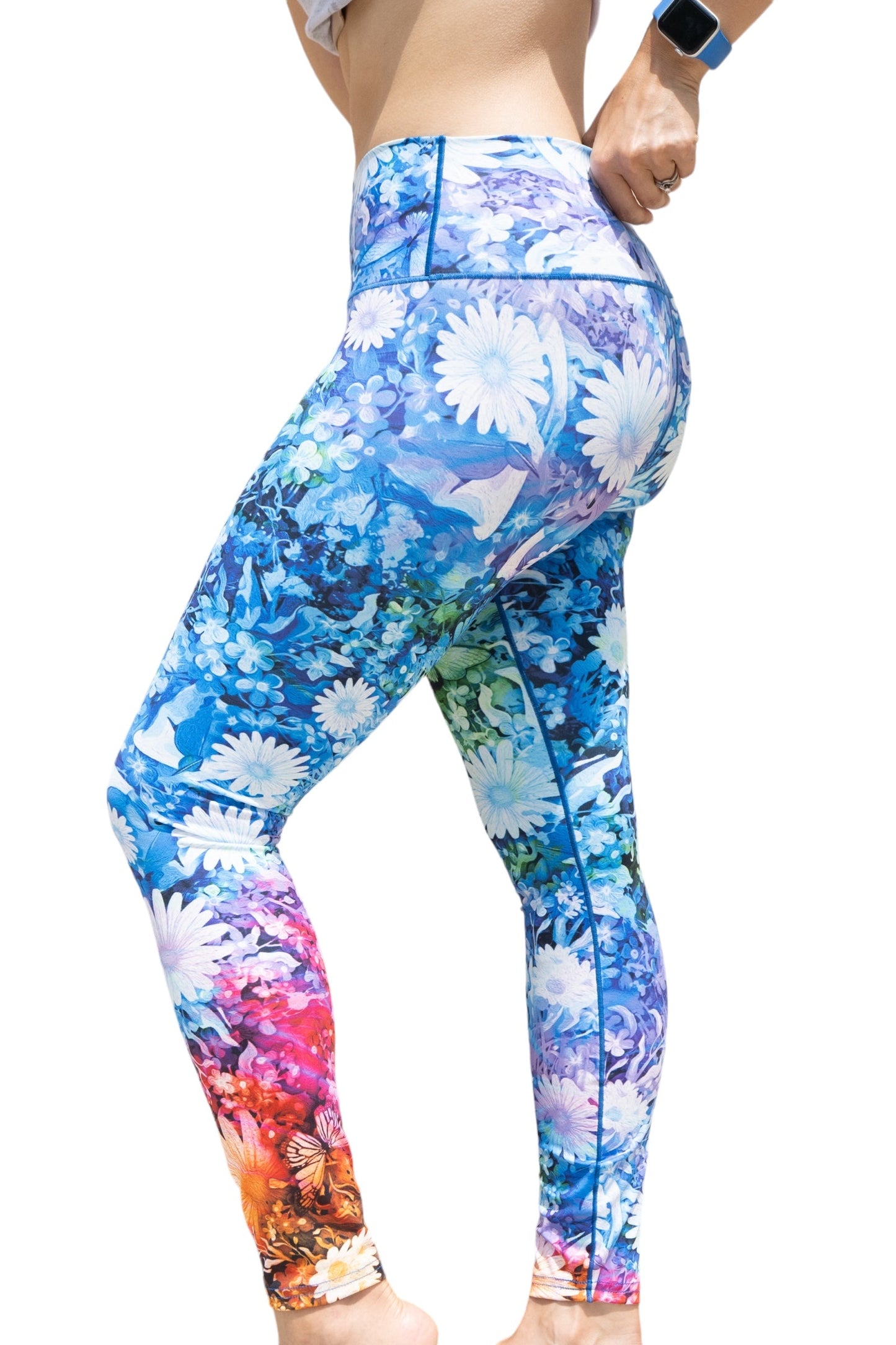 Floral Burst Tie Dye Yoga Pants by Colorado Threads Clothing