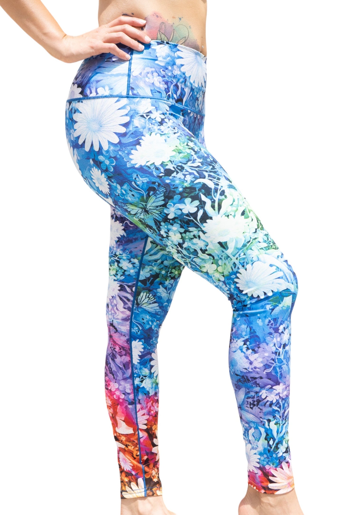 Floral Burst Tie Dye Yoga Pants by Colorado Threads Clothing