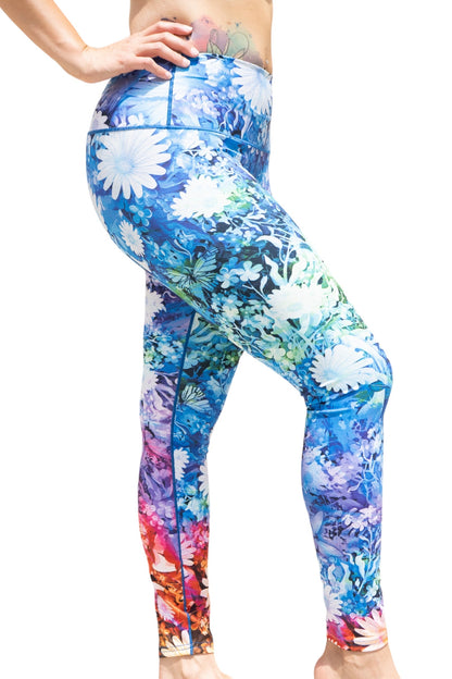 Floral Burst Tie Dye Yoga Pants by Colorado Threads Clothing