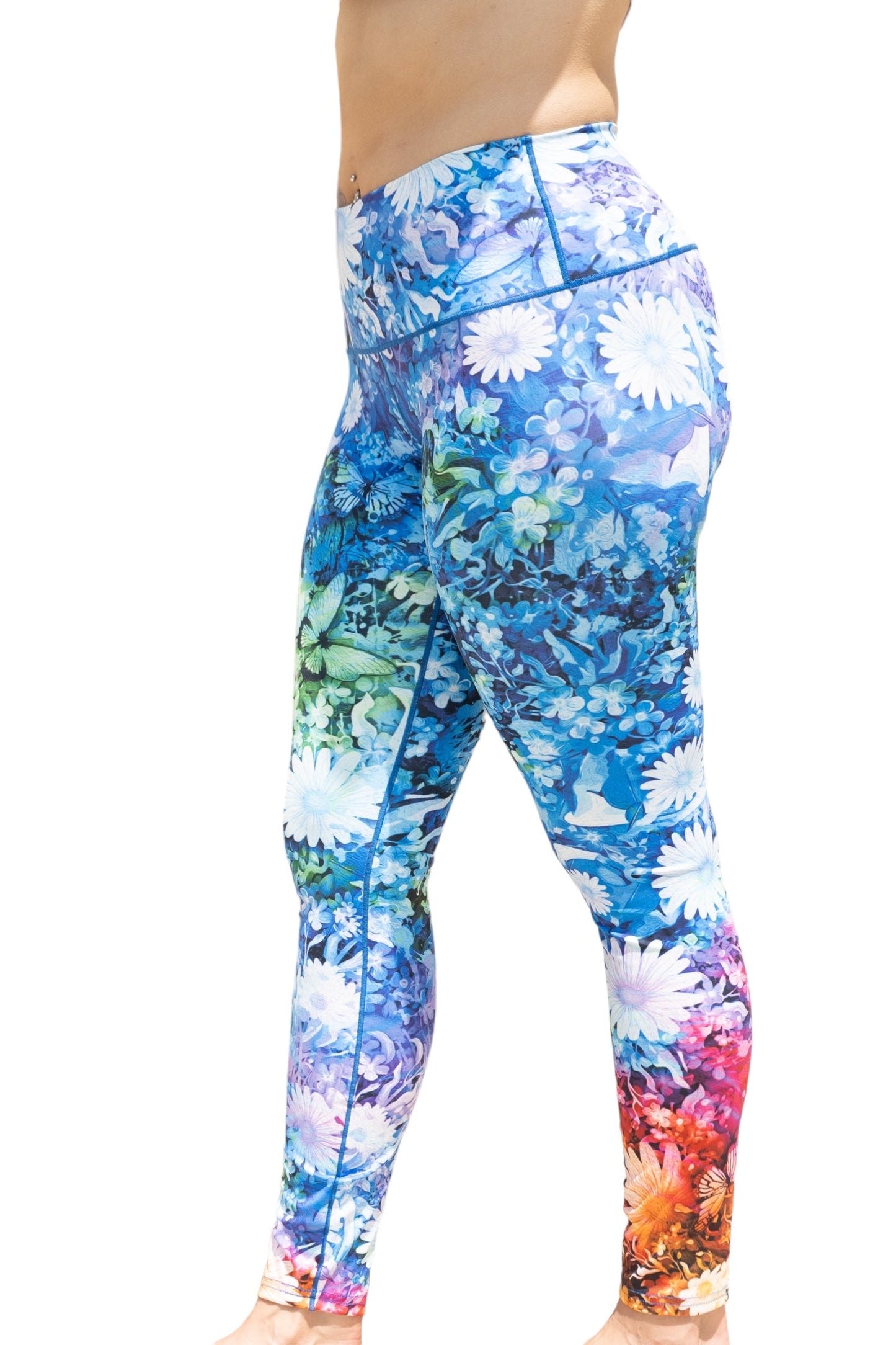 Floral Burst Tie Dye Yoga Pants by Colorado Threads Clothing