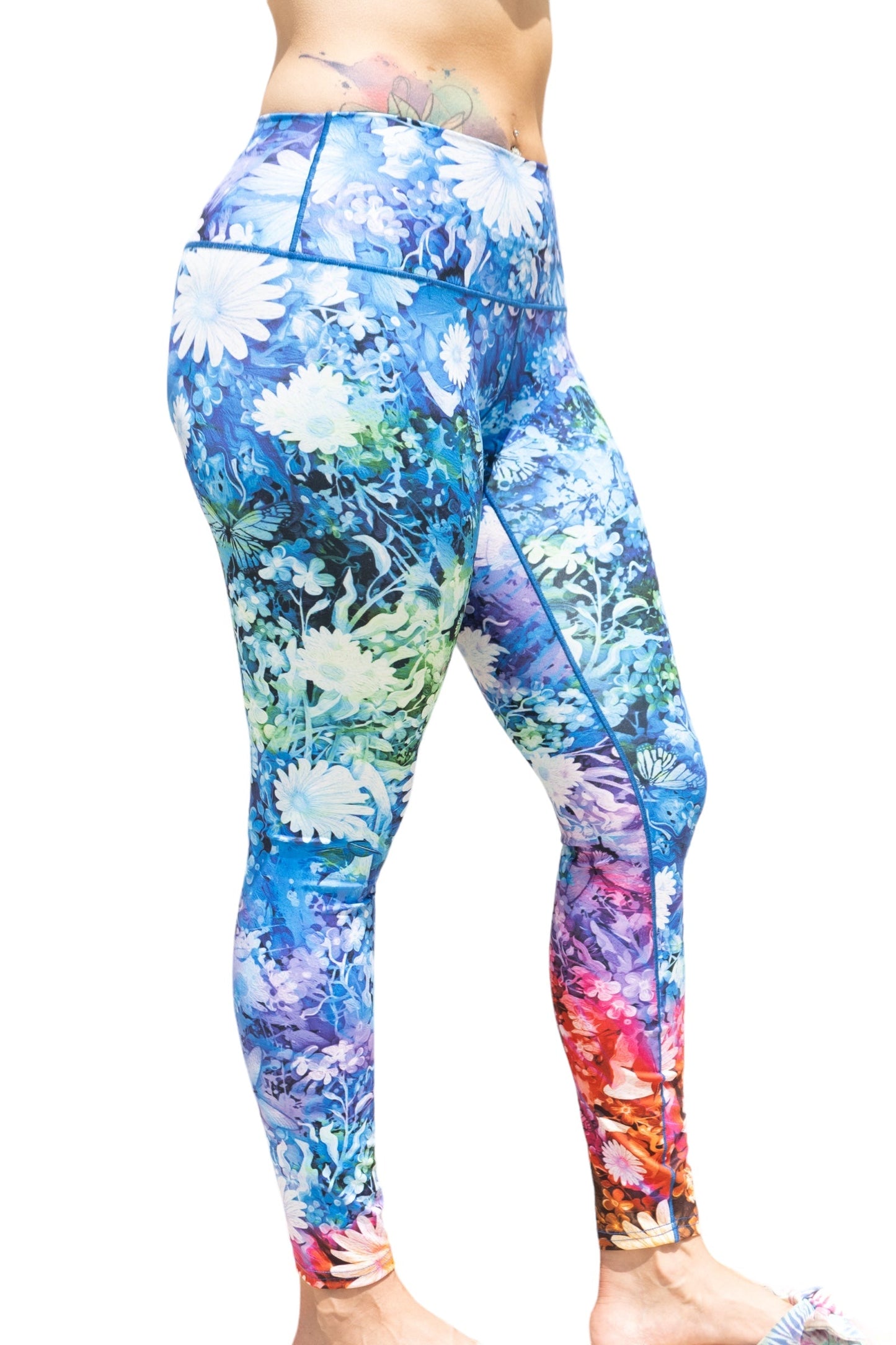 Floral Burst Tie Dye Yoga Pants by Colorado Threads Clothing