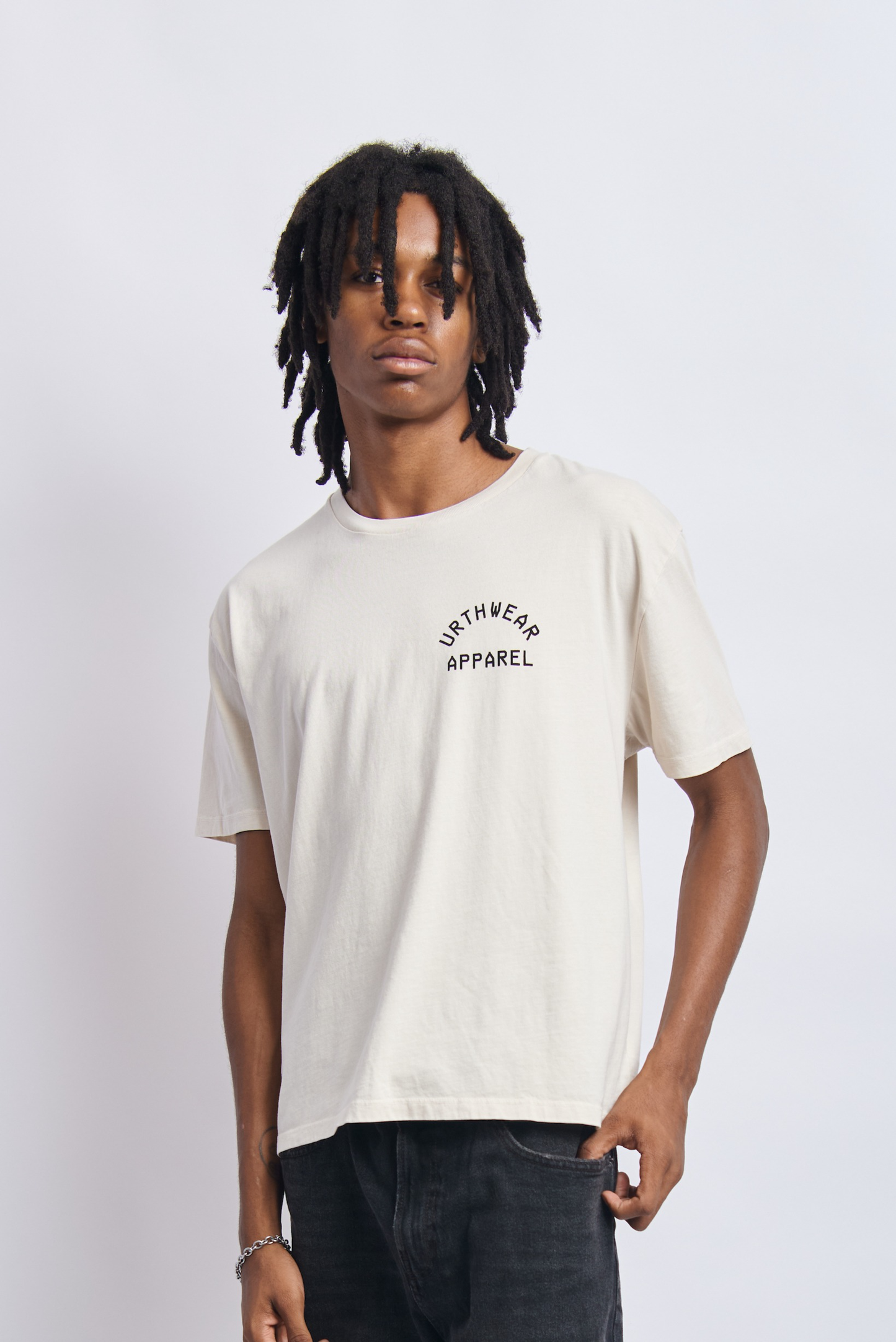 Logo Midweight Relaxed Tee, Cosmic Sand by URTHWEAR