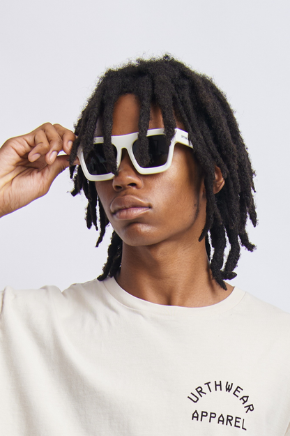 Bioplastic Squared Sunglasses, Lunar White by URTHWEAR