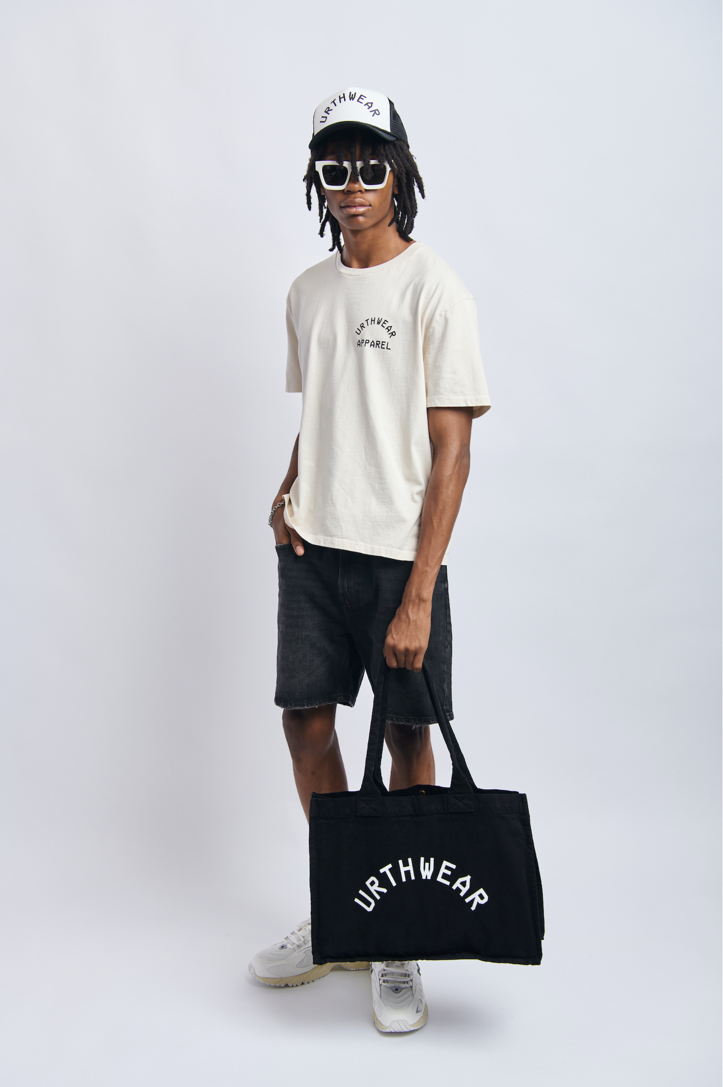 Logo Midweight Relaxed Tee, Cosmic Sand by URTHWEAR