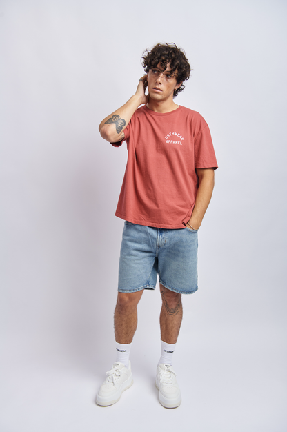 Logo Midweight Relaxed Tee, Ash Red by URTHWEAR