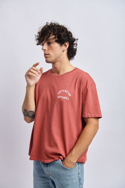 Logo Midweight Relaxed Tee, Ash Red by URTHWEAR
