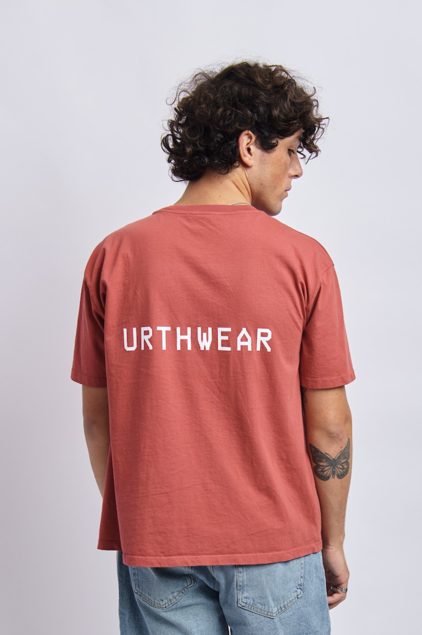Logo Midweight Relaxed Tee, Ash Red by URTHWEAR