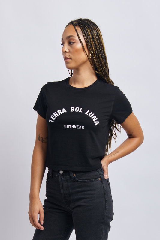 Terra Sol Luna Midweight Crew Tee, Super Black by URTHWEAR