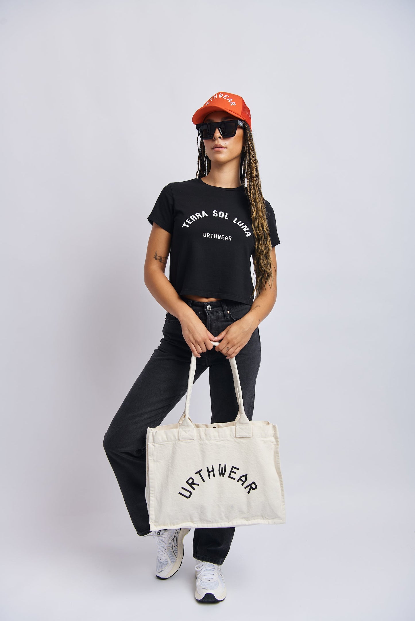 Arch Logo Heavyweight Tote Bag, Oat White by URTHWEAR