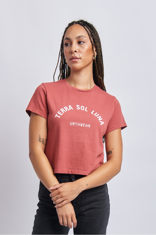 Terra Sol Luna Midweight Crew Tee, Ash Red by URTHWEAR