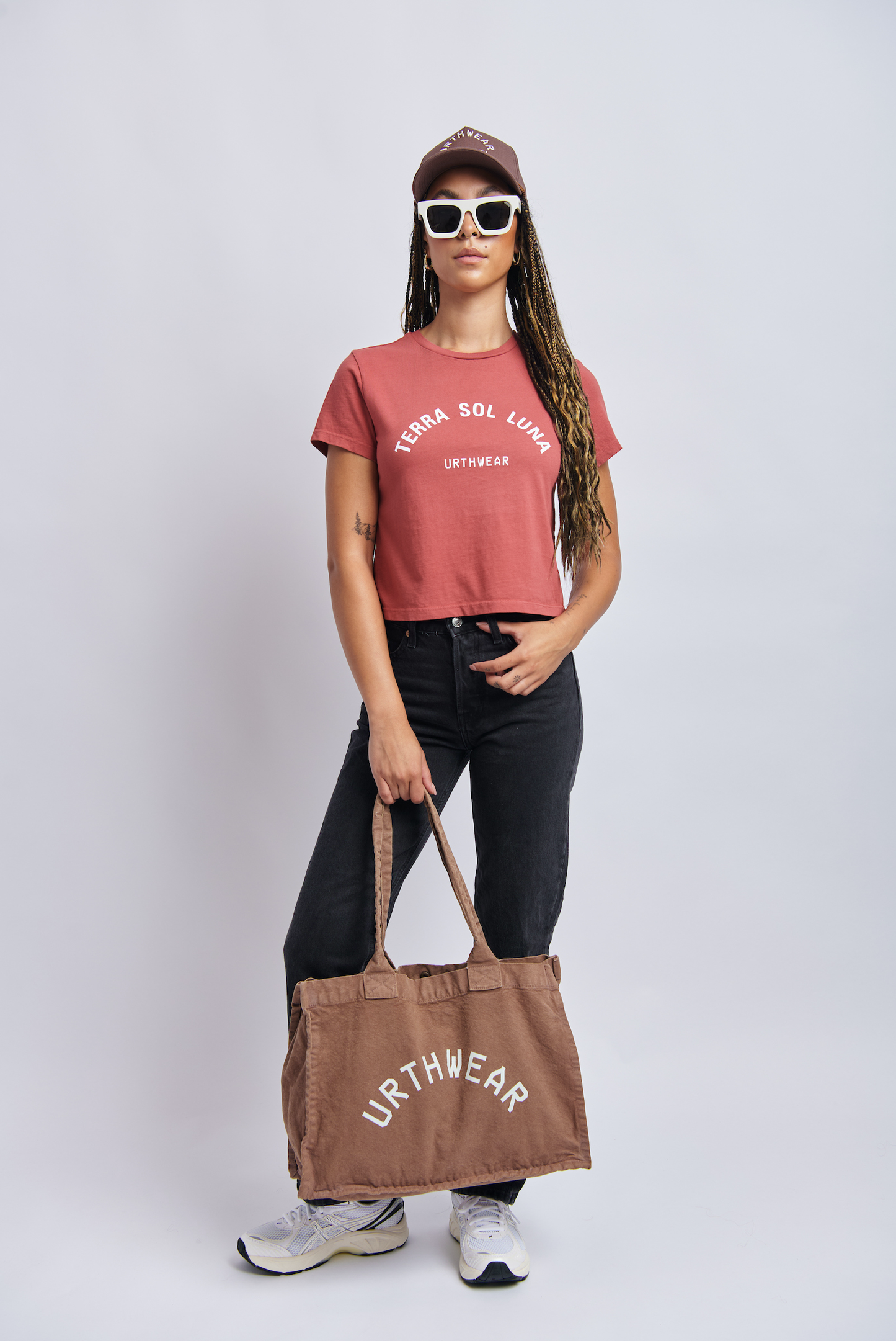 Arch Logo Heavyweight Tote Bag, Vintage Brown by URTHWEAR