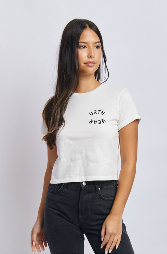 Split Logo Midweight Crew Tee, Lunar White by URTHWEAR