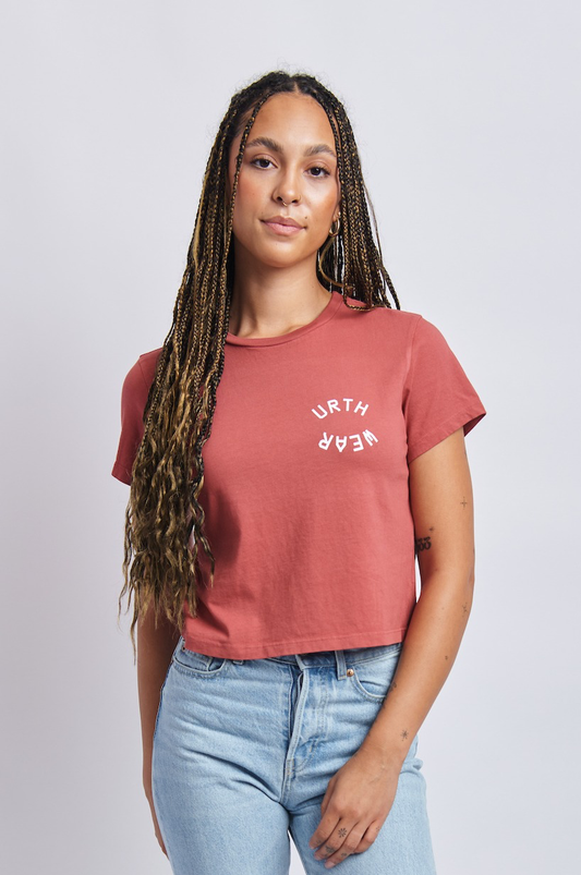 Split Logo Midweight Crew Tee, Ash Red by URTHWEAR