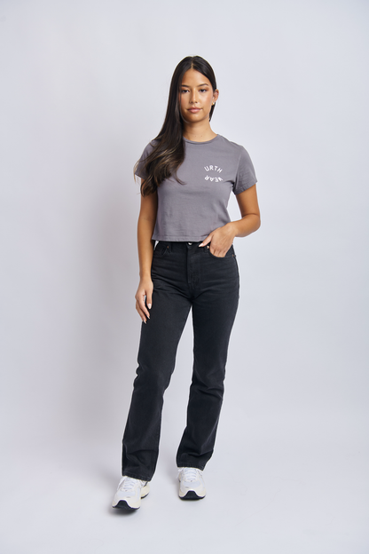 Split Logo Midweight Crew Tee, Gravel Grey by URTHWEAR