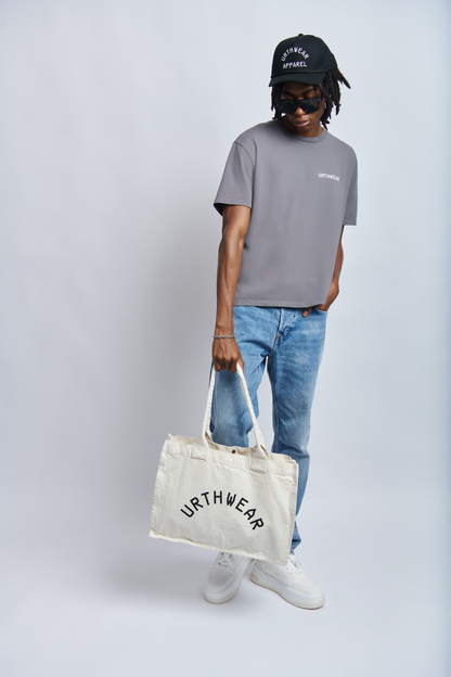Arch Logo Heavyweight Tote Bag, Oat White by URTHWEAR