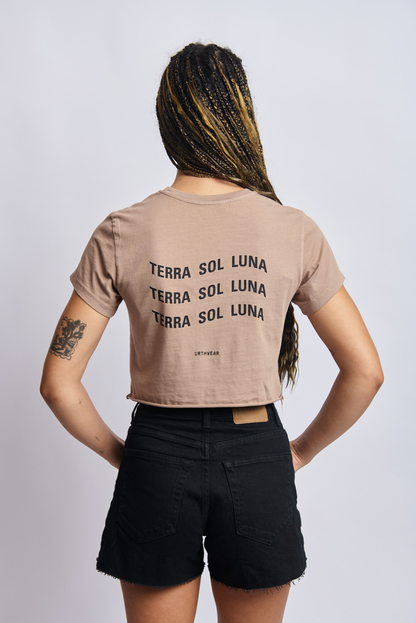 Terra Sol Luna Midweight Cropped Tee, Desert Clay by URTHWEAR