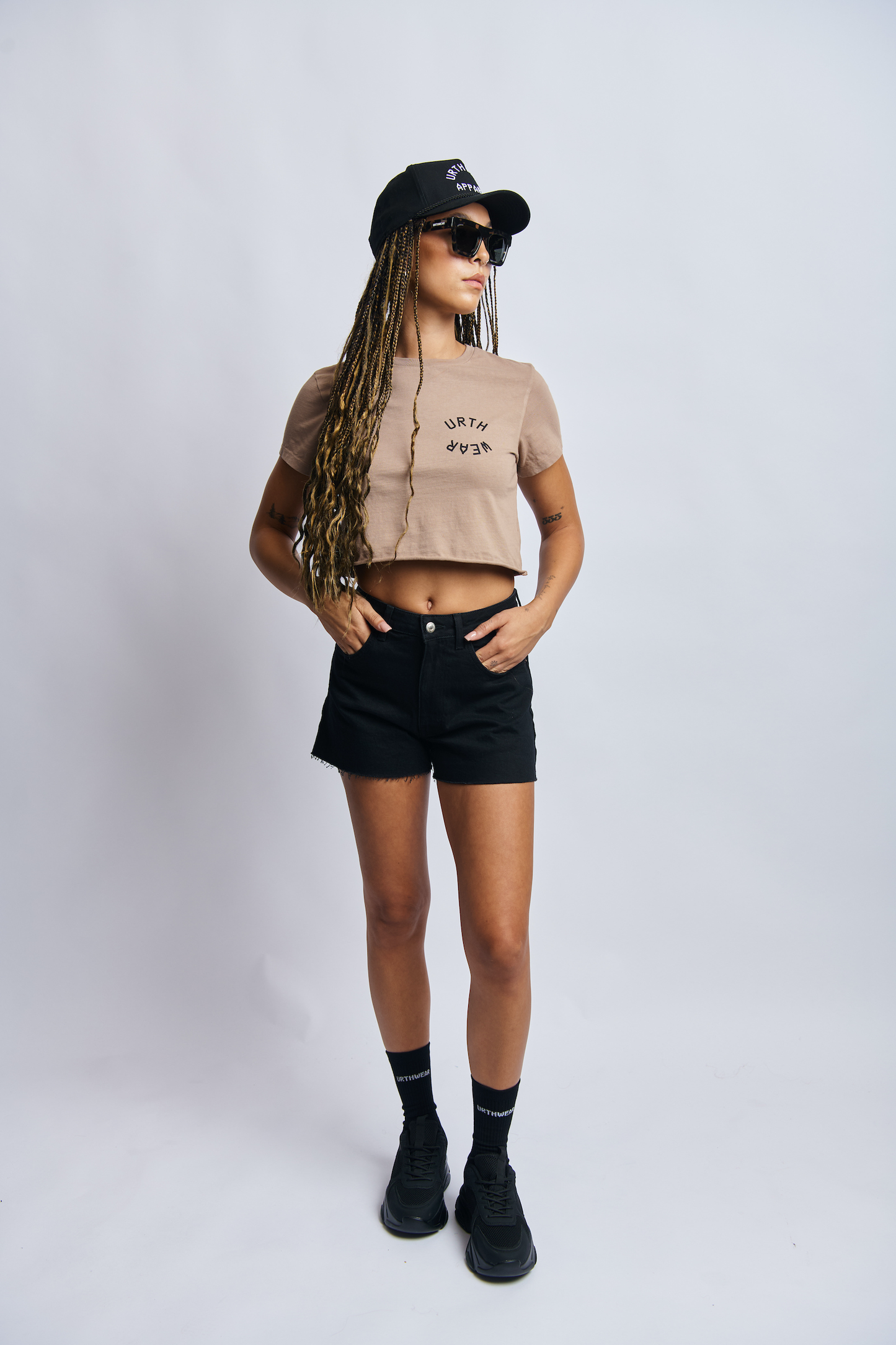Terra Sol Luna Midweight Cropped Tee, Desert Clay by URTHWEAR