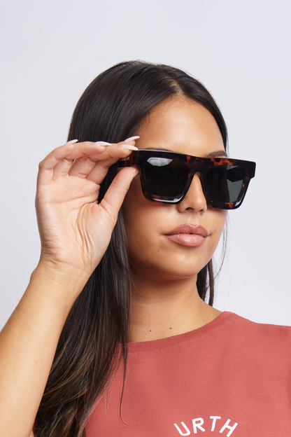 Bioplastic Squared Sunglasses, Black/Red Camo by URTHWEAR
