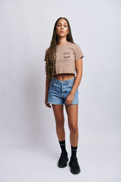 Mortal Planet Midweight Cropped Tee, Desert Clay by URTHWEAR