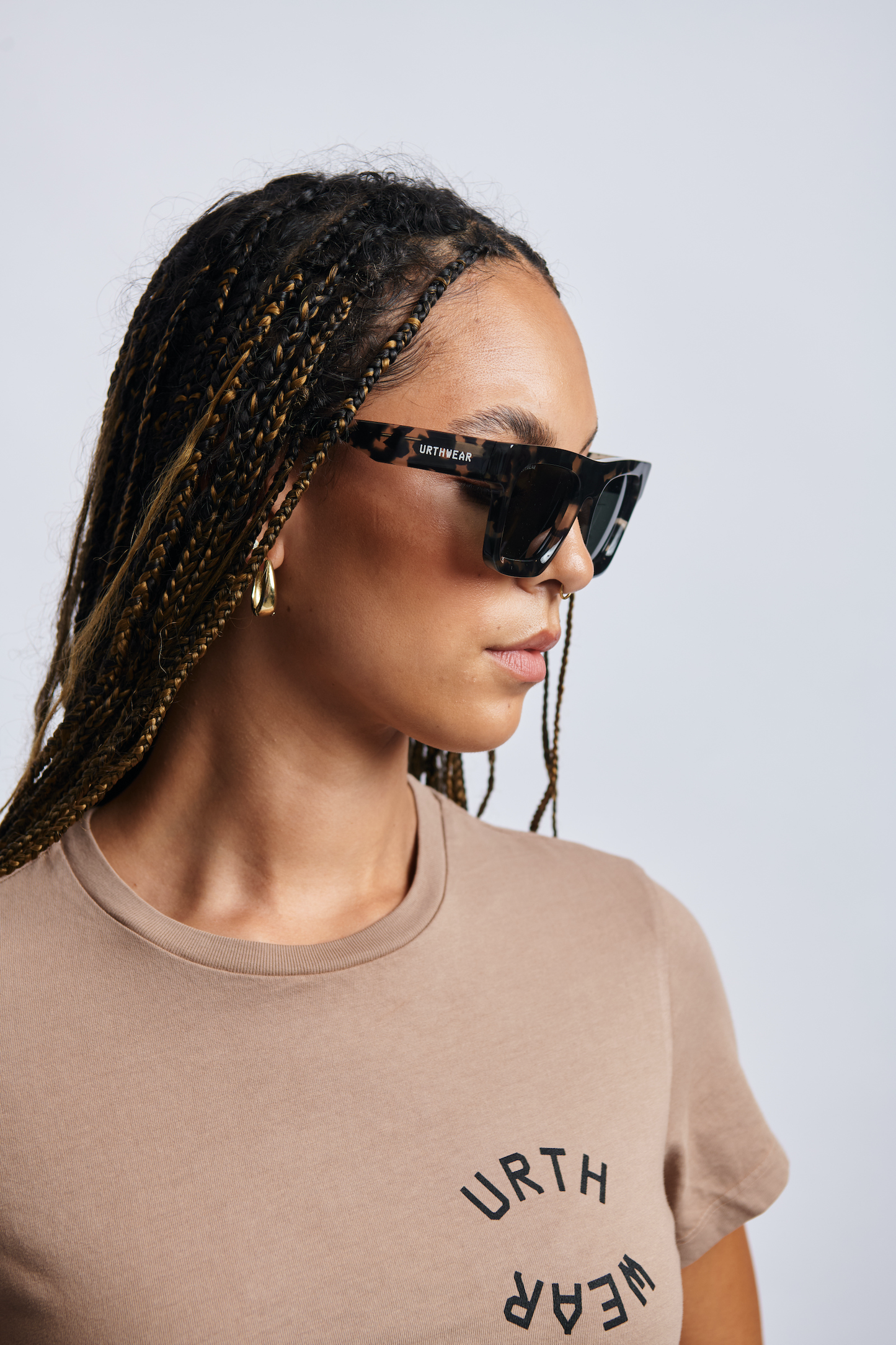 Bioplastic Squared Sunglasses, Black/Grey Camo by URTHWEAR