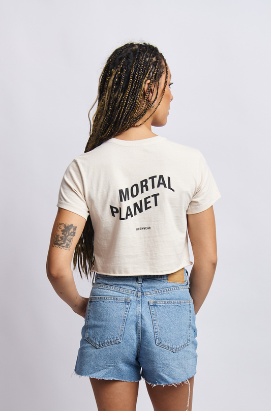 Mortal Planet Midweight Cropped Tee, Cosmic Sand by URTHWEAR