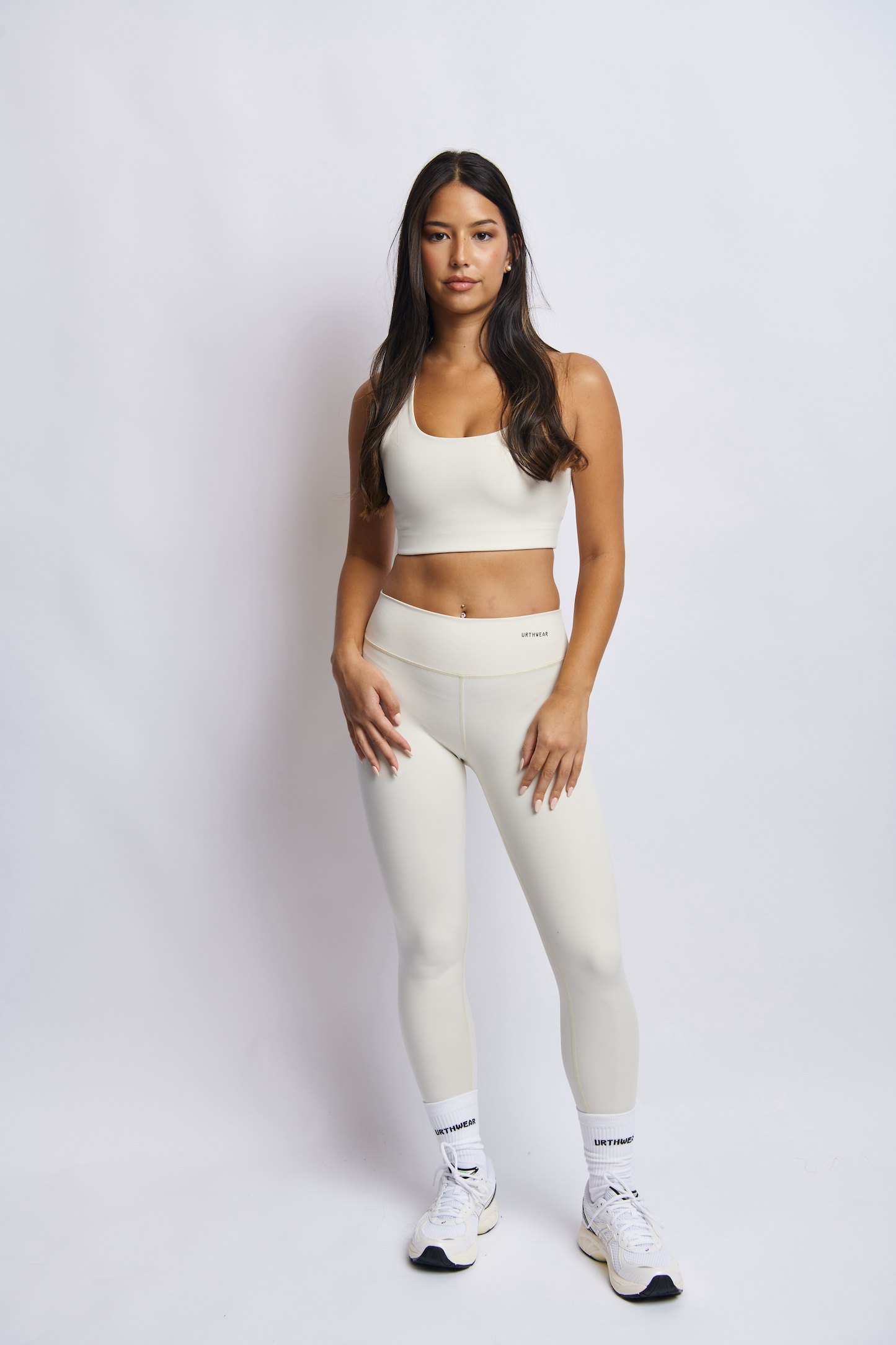 Ecomoss Low Neck Racerback Bra, Alabaster White by URTHWEAR