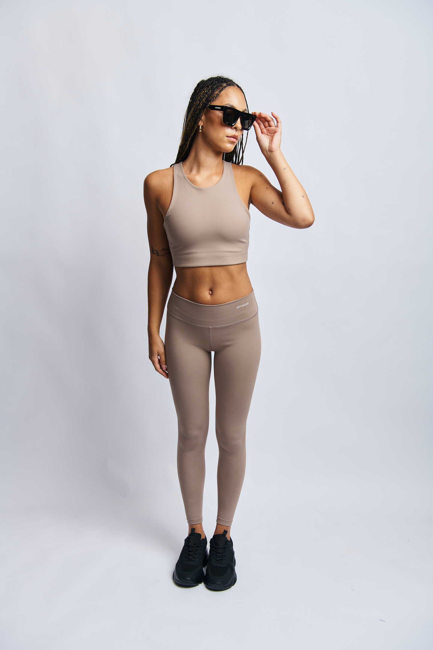 Ecomoss High Neck Racerback Bra, Desert Clay by URTHWEAR
