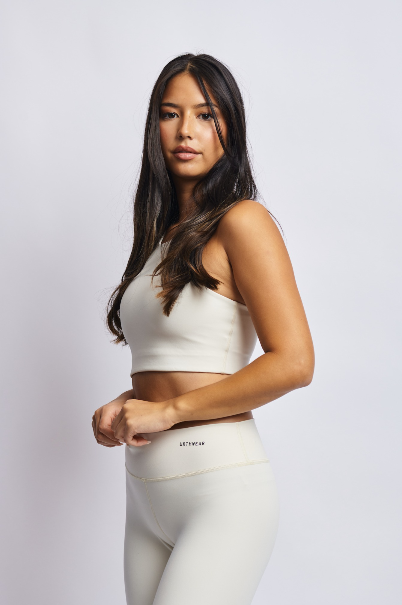 Ecomoss High Neck Racerback Bra, Alabaster White by URTHWEAR