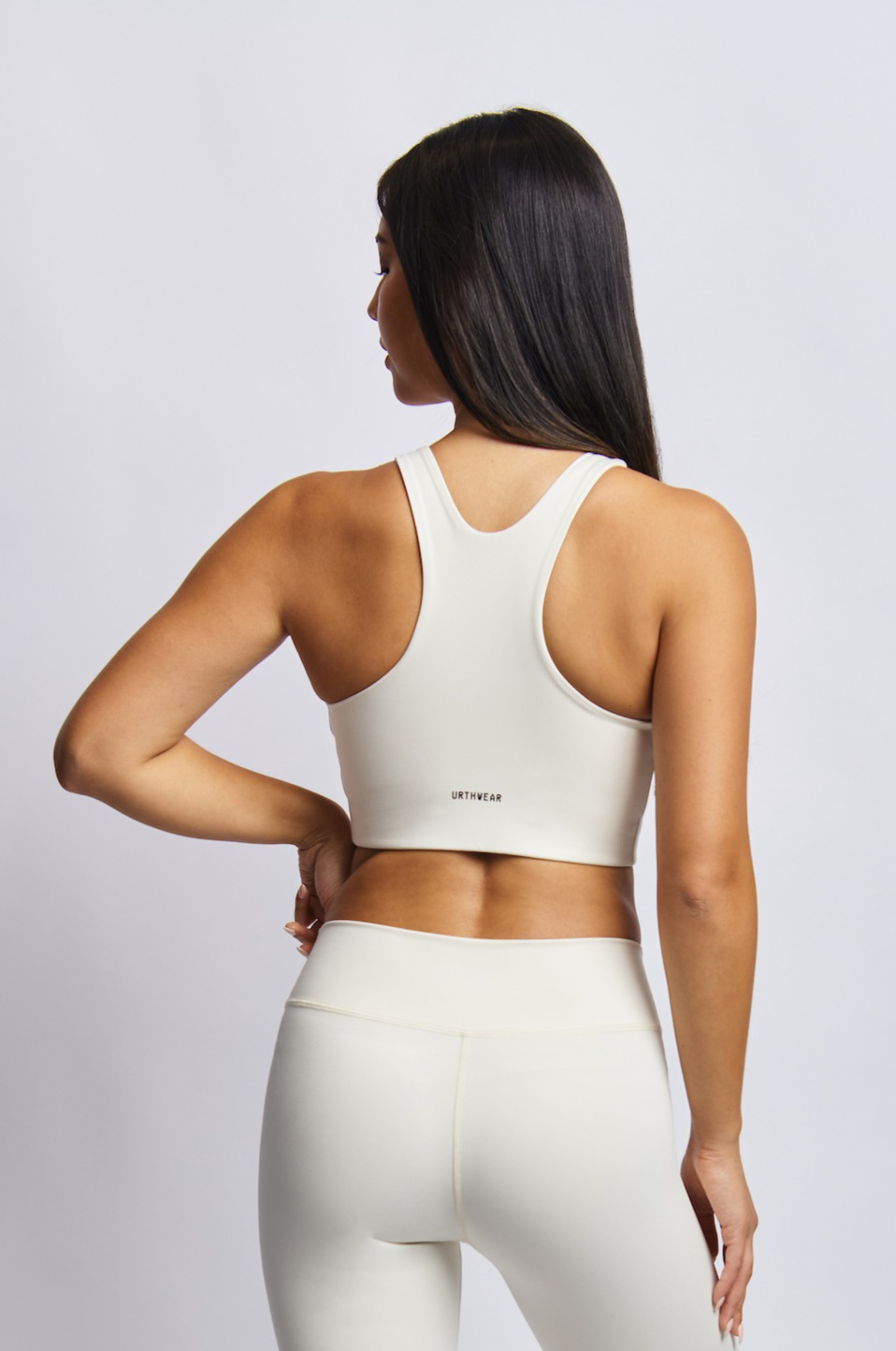Ecomoss High Neck Racerback Bra, Alabaster White by URTHWEAR