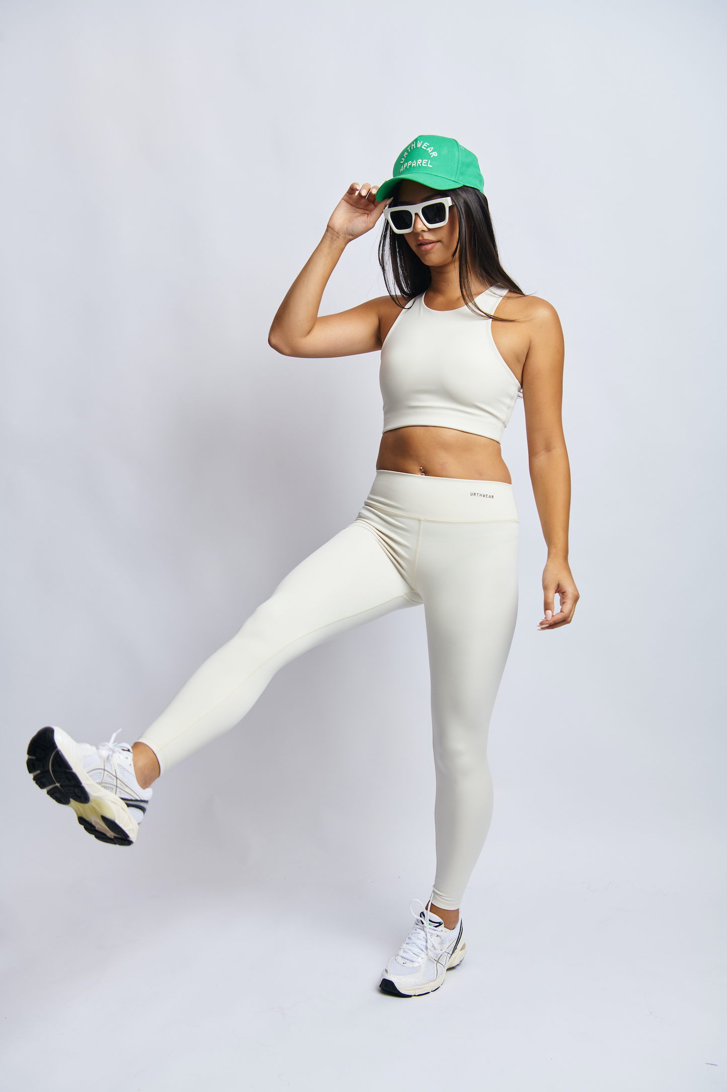 Ecomoss High Neck Racerback Bra, Alabaster White by URTHWEAR