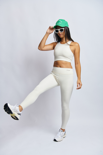 Ecomoss High Neck Racerback Bra, Alabaster White by URTHWEAR