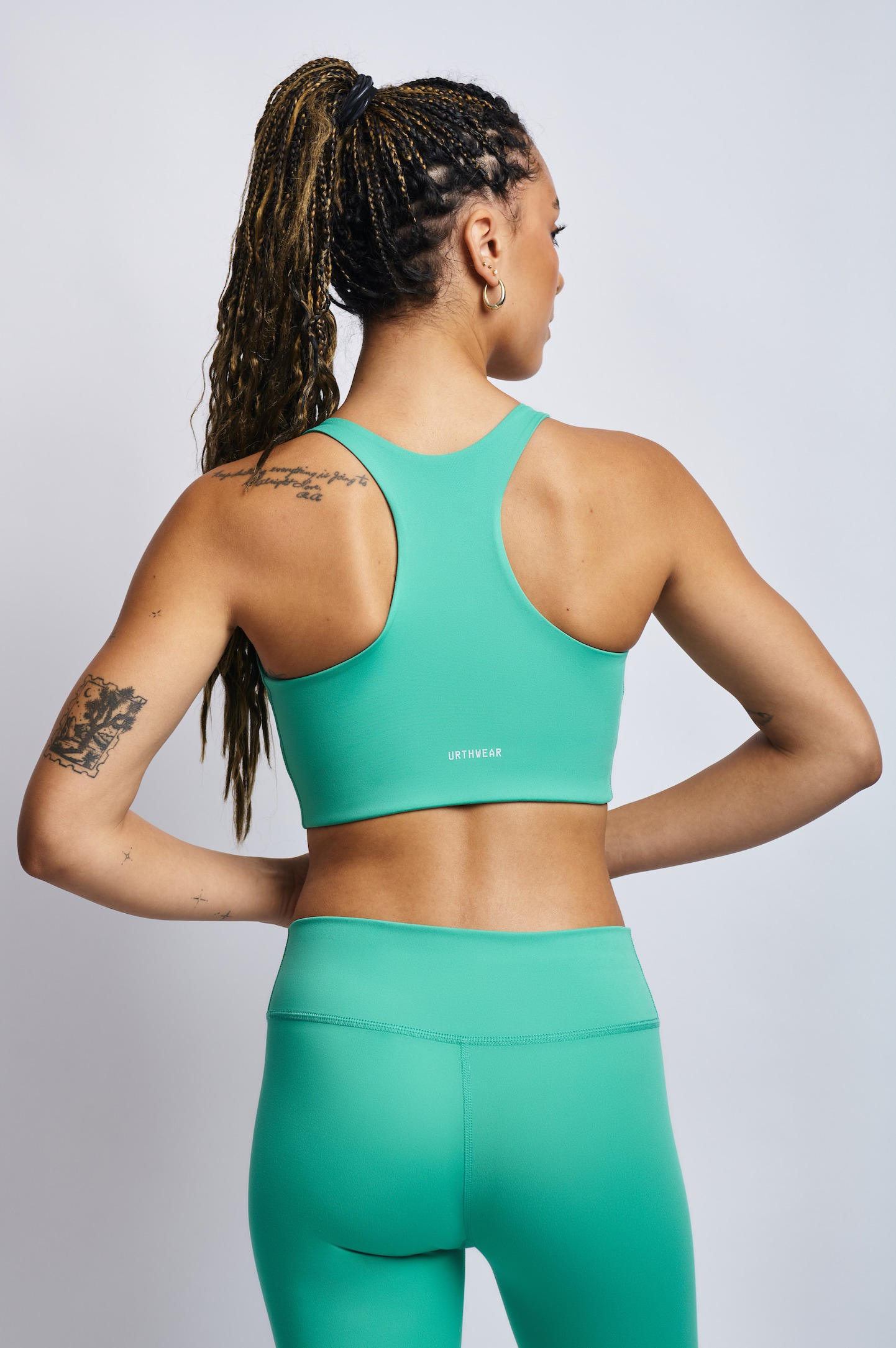 Ecomoss Low Neck Racerback Bra, Digital Green by URTHWEAR