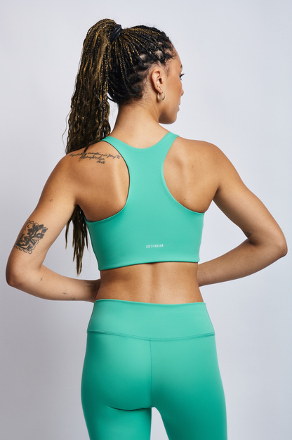 Ecomoss Low Neck Racerback Bra, Digital Green by URTHWEAR