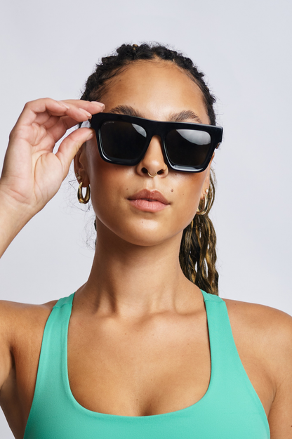 Bioplastic Squared Sunglasses, Phantom Black by URTHWEAR