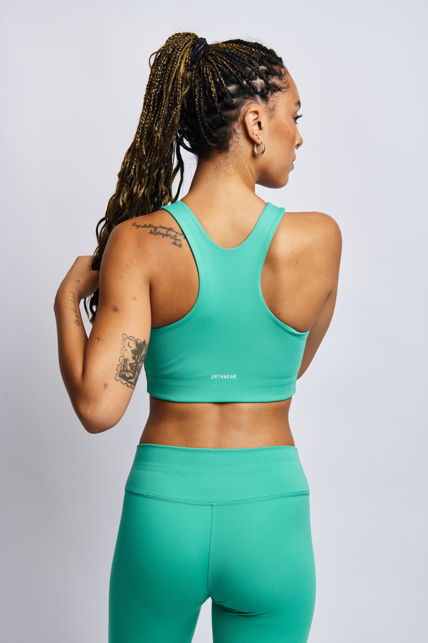Ecomoss High Neck Racerback Bra, Digital Green by URTHWEAR